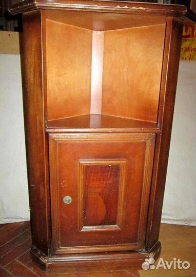 Тумба угловая, столик стеклянный винтаж