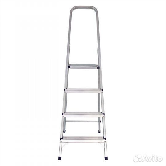 Стремянка усиленная, 4 ступени, алюминиевая, Росси