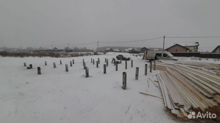 Забивка свай в Борино. Забивной свайный фундамент