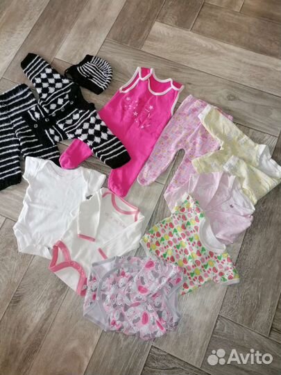 Вещи пакетом для девочки от 0 до 4мес