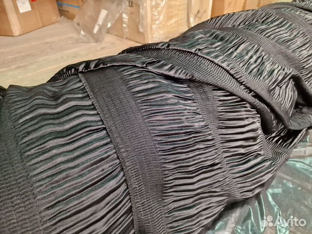 Ткань Атлас жатка полоска (черный), шир. 1,5м