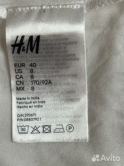 Платье H&M белое с вышивкой ришелье