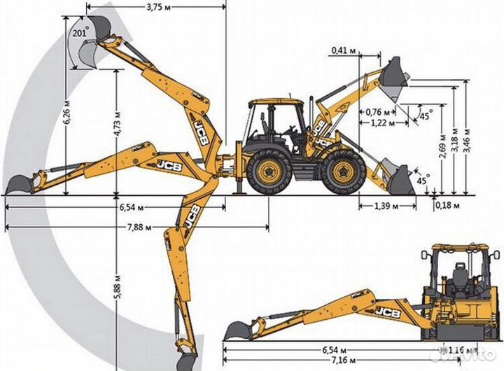 Услуги Экскаватора - погрузчика JCB 4CX