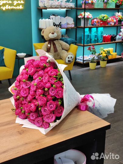 Букет розы пионовидные