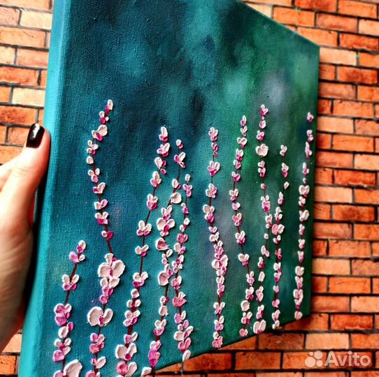 Красивая картина маслом на холсте цветы