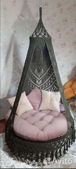 Подвесное кресло гамак макраме