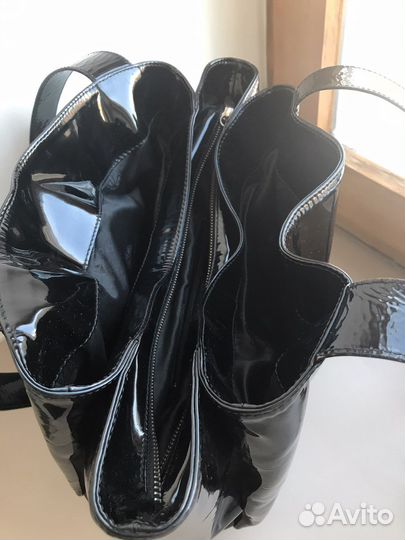 Сумка черная женская черная лаковая