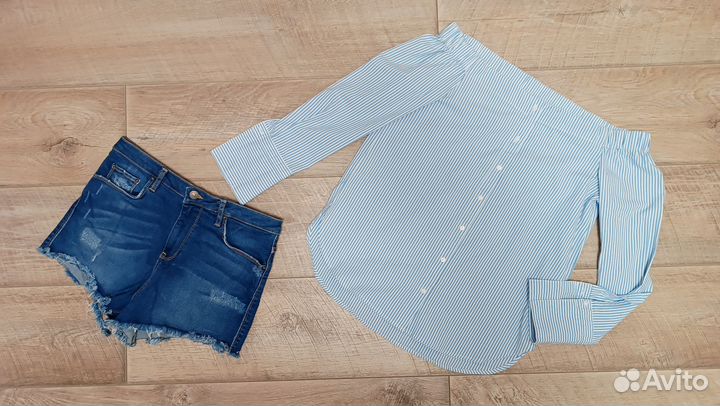 Шорты Zara + блуза Stradivarius