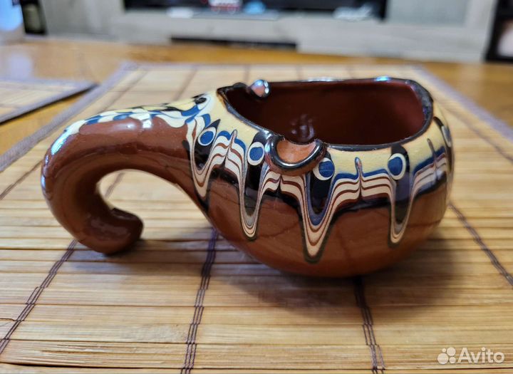 Пепельница керамика обливная Болгария 80е винтаж