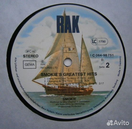 Smokie - Greatest Hits LP (Германия)