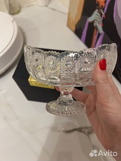 Конфетница на ножке хрусталь Lefard