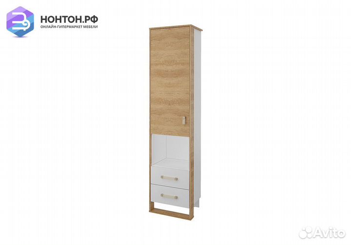 Шкаф Сити бело-серый / дуб небраска