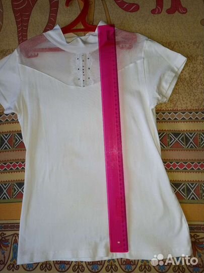 Блузка белая трикотажная