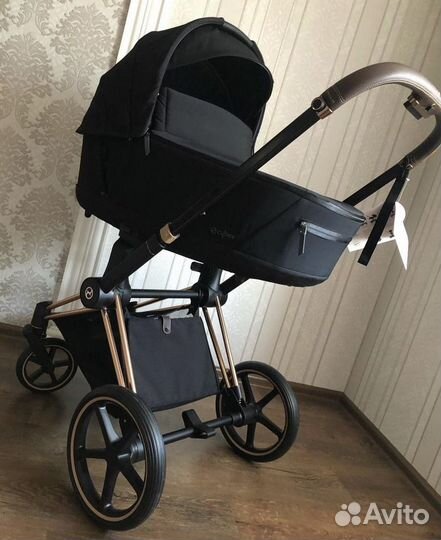 Коляска Cybex Priam 4 deep black rose gold