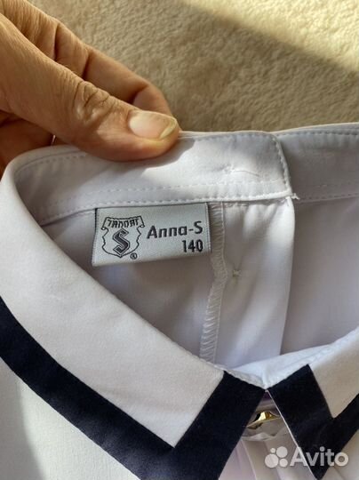 Белая блузка школьная 134-140 Польша