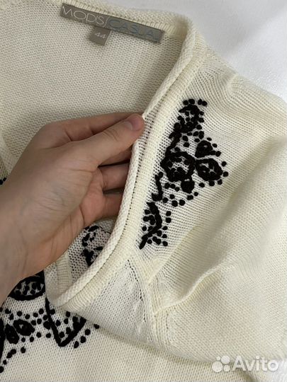 Платье женское вязаное молочное