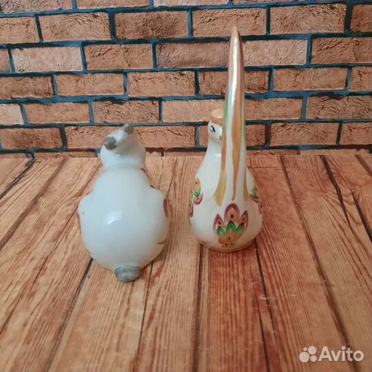 Заяц и птичка фарфор Дулево