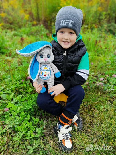 Именная игрушка зайка 30см с метрикой