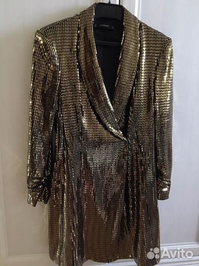 Платье-пиджак Zara золотые пайетки