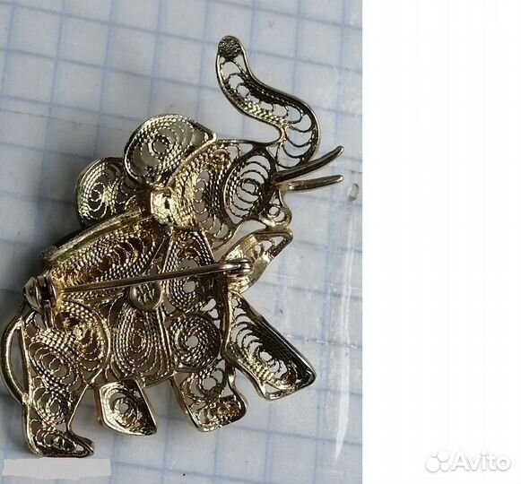 Золотая брошь 585 проба 14 карат с эмалью;6,3 грам