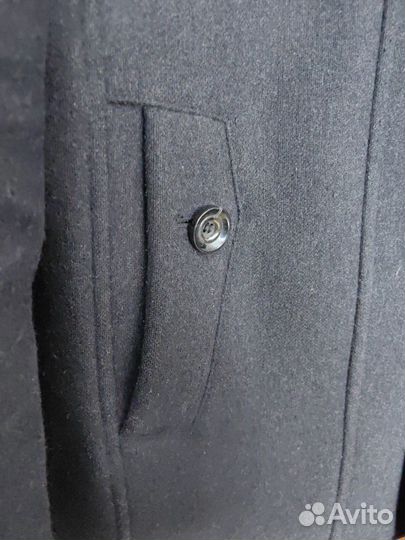 Пальто мужское с капюшоном чёрное