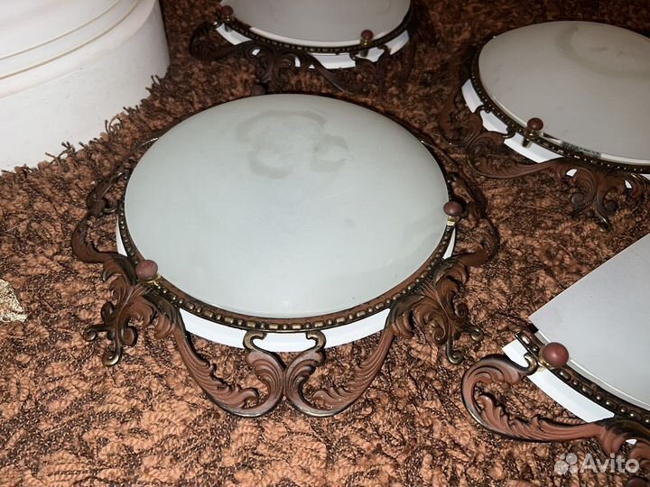 Люстра/бра круглая потолочная, металл и стекло