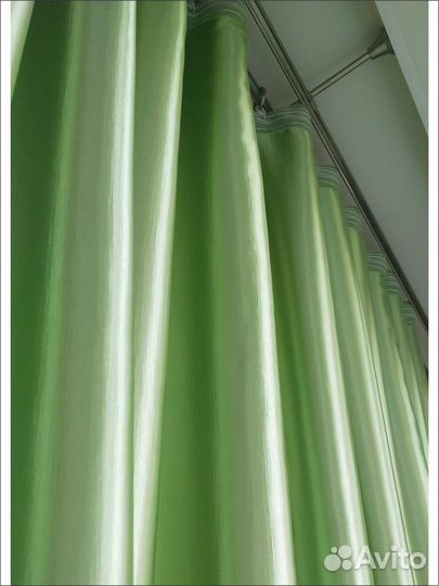 Штора готовая зеленая