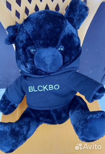 Игрушка Черный Медведь Блэкбо в худи 40 см