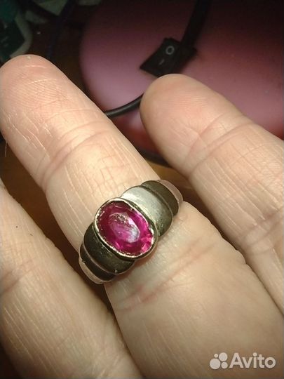 Перстень кольцо корунд СССР винтаж