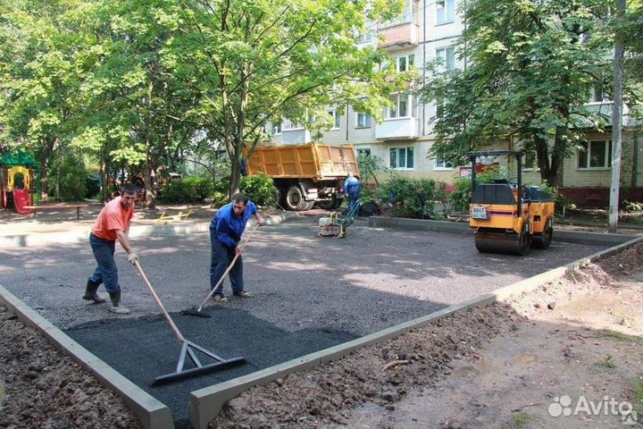 Асфальтирование укладка асфальта благоустройст