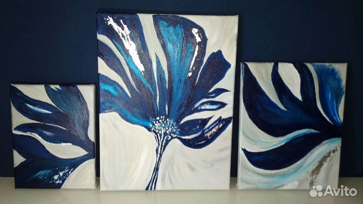 Модульная картина ручной работы- акрил, паталь