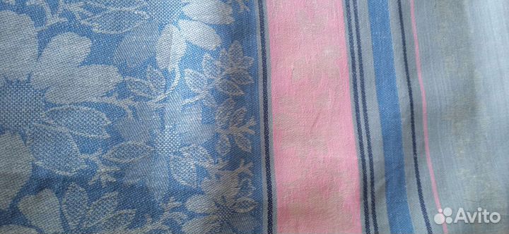 Лен жаккард СССР ткань винтаж