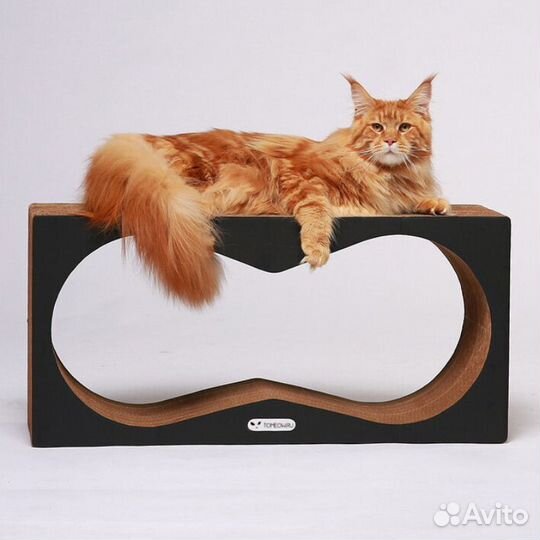 Когтеточка картон Тумяу Аквариум, черный 77*22*37