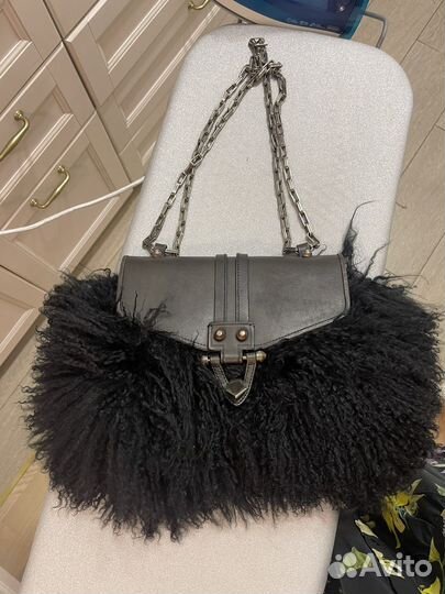 Сумка из яка меховая черная