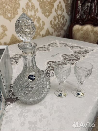 Графин со стаканами богемия