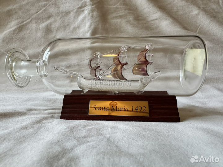 Корабль Santa Maria 1492 в бутылке, стекло