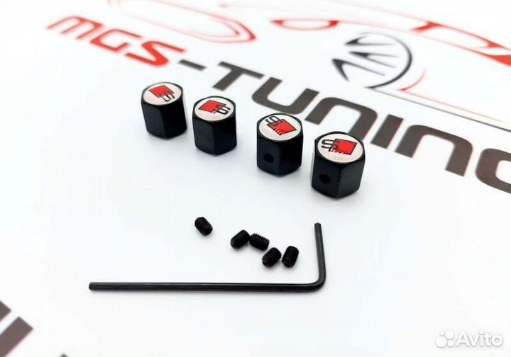 Колпачки на ниппель S-line black #2 с защитой Audi