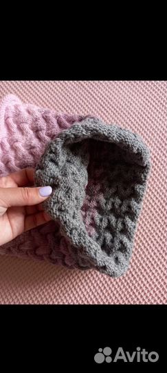 Комплект шапка, снуд и варежки