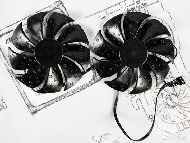 Комплект вентиляторов evga RTX 2060 1660 87мм