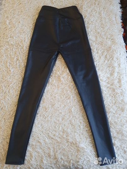 Легинсы утеплённые под кожу ткань