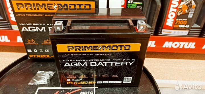 Акб Мото 12В 18Ач о.п. Prime AGM ток350 177х88х154