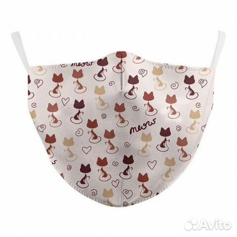 Маска тканевая с фильтром с котами новая