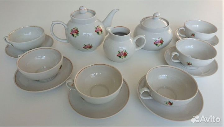 Чайные сервизы Дулево и Вербилки без позолоты