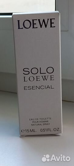 Loewe solo esencial 15мл. Туалетная вода