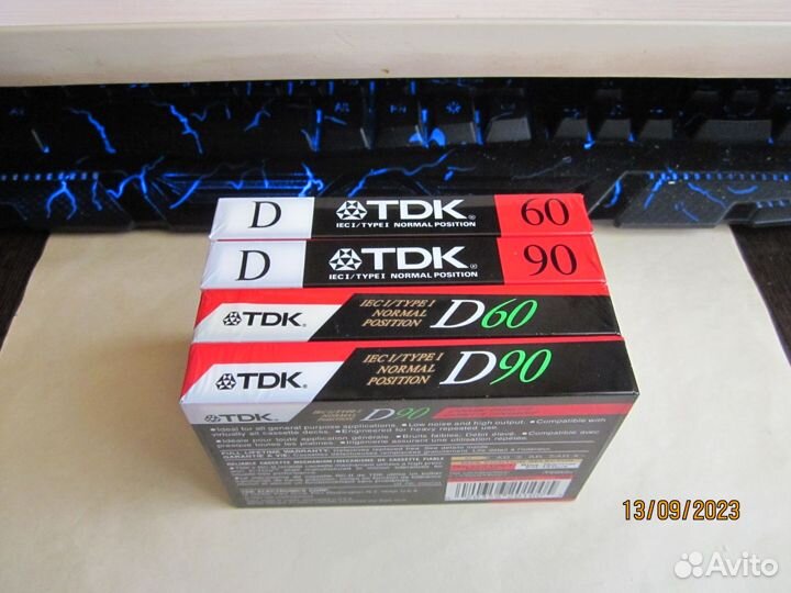 Аудиокассеты TDK D60 и TDK D90, рынок США, 4 штуки