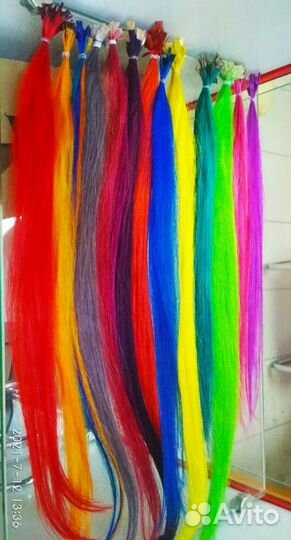 Цветные пряди. Натуральные волосы