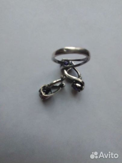 Кольцо и серьги пюм