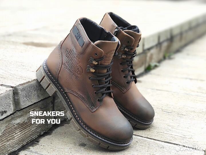 Ботинки зимние мужские стиль Timberland