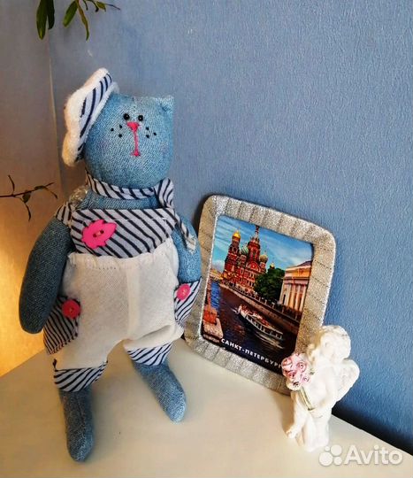 Текстильная кукла Котик. Ручная работа