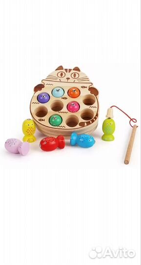 Развивающая рыбалка магнитная из дерева